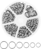 Mandala Crafts Double Split Rings for Keychains - Double Jump Rings for Jewelry Making Small Key Rings Keys Chandelier Suncatchers 800 PCs Assorted Sizes Silver