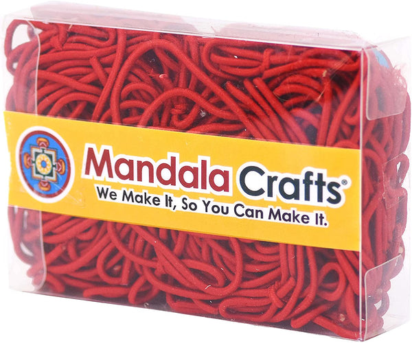 Mandala Crafts Stretch Loops with Pre-Tied Bows from Elastic Ribbon String for Gifts, Boxes, Tags Pack of 100