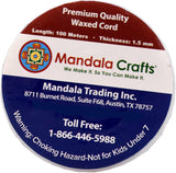 Mandala Crafts 1.5mm 109 Yards Jewelry Making Beading Crafting Macramé Waxed Cotton Cord Rope (Blue)