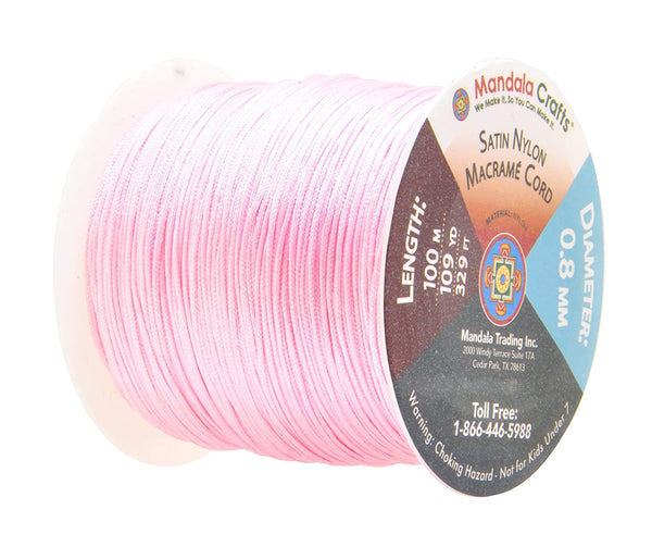 Mandala Crafts - Cordón de satén de nailon, hilo cola de ratón, para nudos  chinos, Kumihimo, cuentas, macramé, joyería, costura