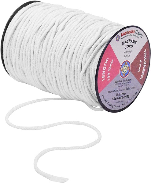 5 mm Macrame Cotton cord, Single twisted 50 Yard Macrame cord, macrame rope  Yarn