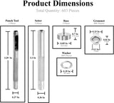 Eyelet Kit - Metal Grommet Kit with Eyelet Tool Setter for Boot Eyelet Repair Leather Fabric Sewing Crafts by Mandala Crafts