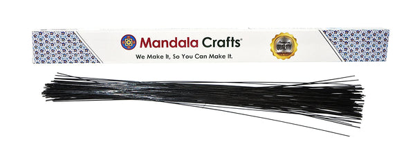 Mandala Crafts 100 PCs Black Floral Wire Stems - Flower Wire for Crafts Flower Arrangement - 16 Inches Florist Wire for Floral Stems 24 Gauge Floral Wire