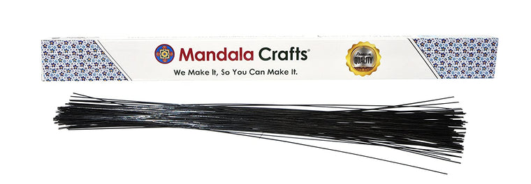 Mandala Crafts 100 PCs Black Floral Wire Stems - Flower Wire for Crafts Flower Arrangement - 16 Inches Florist Wire for Floral Stems 26 Gauge Floral Wire