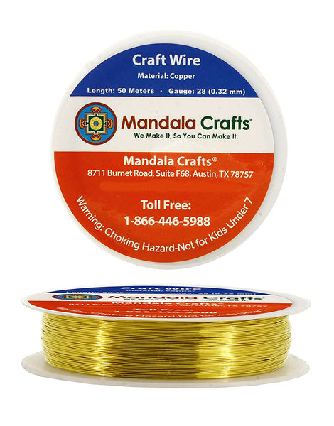 Mandala Crafts Copper Wire for Jewelry Making – Metal Craft Wire for Crafts – Tarnish-Resistant Beading Jewelry Wire Coil Wire for Jewelry Wrapping