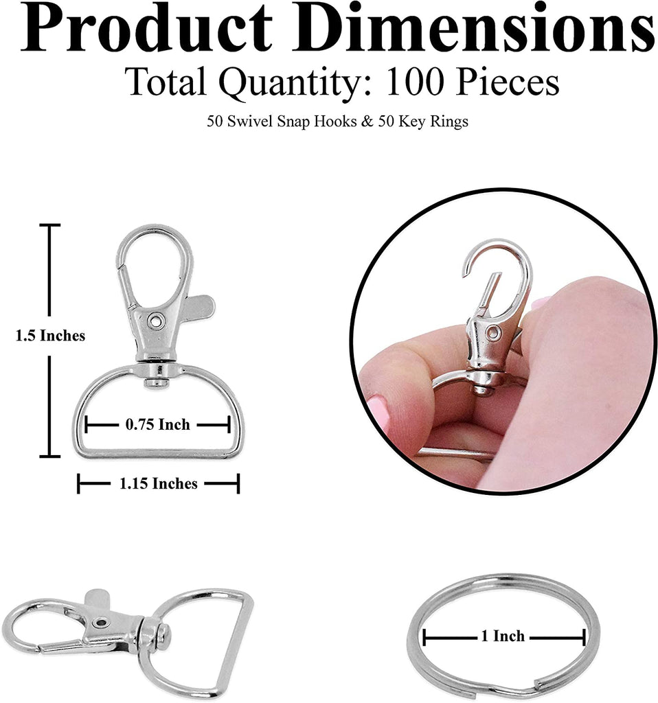 Buy DIY Crafts Metal Keychain Clips and Rings, Keychain Hooks with