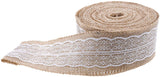 Burlap Ribbon with Lace Unwired 20 Yards Rustic Jute Ribbon for Crafts, Mason Jars, Weddings, Party Decoration; by Mandala Crafts (Tan, 2.5 Inches)