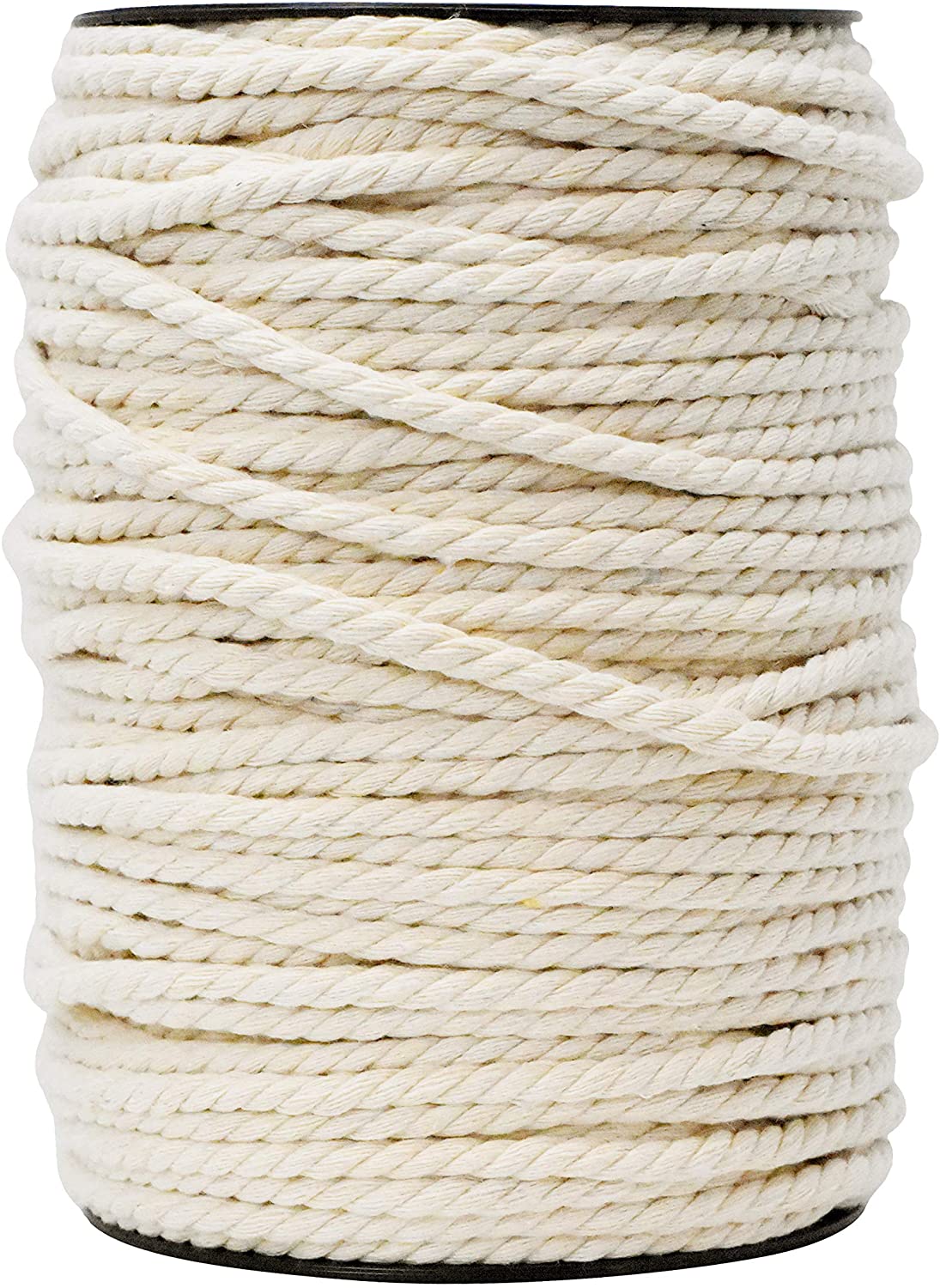 Twisted Cotton Rope (3/4 in x 100 ft) Natural Rope Thick Triple-Strand Rope for Crafts, Landscaping, Decorations,Hanging Swing, Macrame, Sports Tug