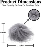 Mandala Crafts Faux Fur Pom Pom Balls - Fluffy Pom Poms Puff Balls Pompoms for Keychains - Faux Fur Pom Poms for Hats Scarves Shoes Bags Charms
