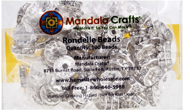 Mandala Crafts 8mm Silver Rondelle Spacer Beads for Jewelry Making – F –  MudraCrafts