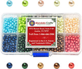 Glass Pearl Beads for Jewelry Making, Faux Pearls for Crafts with Hole Assortment Kit 1000 PCs Bulk Pack by Mandala Crafts (Combo 2, 4mm)