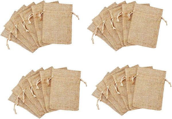 Mandala Crafts Burlap Bags with Drawstring - Small Drawstring Pouch Set - Bulk Rustic Linen Burlap Drawstring Bags for Burlap Gift Bags Wedding Party Coffee Candy Favor Bags 20 PCs 4X6 Inches