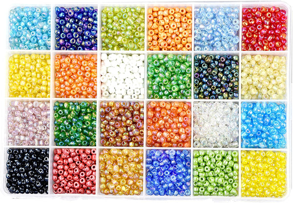 Assorted Glass Resin Beads Cracked Gravel Millet Beads Multi Size Colors  Smooth Spacer Beads for Bracelets Necklace Earring DIY Jewelry Making Craft