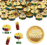 Mandala Crafts Rondelle Spacer Beads for Jewelry Making – Faceted Rhinestone Beads Crystal Rondelle Beads for Jewelry Making Bracelet Necklace