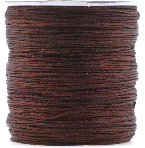 Mandala Crafts Nylon Satin Cord, Rattail Trim Thread for Chinese Knotting, Kumihimo, Beading, Macramé, Jewelry Making, Sewing (0.5mm 164 Yards, Red)