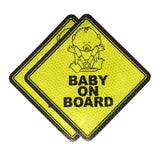 Baby on Board Magnet for Car - Magnetic Baby on Board Sign for Cars – Reflective Baby on Board Decal Sticker for Baby Safety by Mandala Crafts