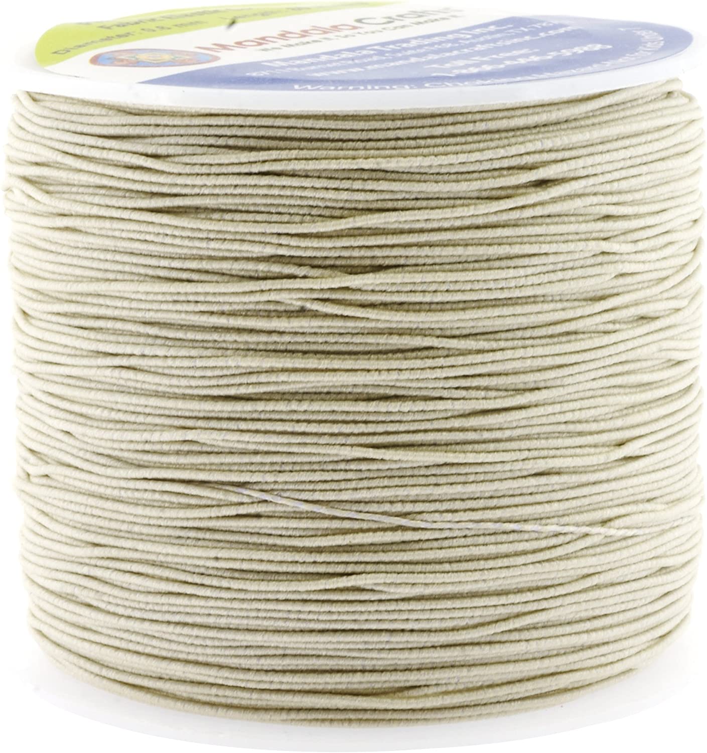 Shirring Elastic Thread for Sewing - Thin Fine Elastic Sewing Thread for Sewing Machine Knitting by Mandala Crafts 0.6mm 87 Yards White