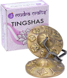 Meditation Bell - Tingsha Cymbals with Straps - Meditation Chime Tibetan Bell for Healing Yoga Meditation in a Box by Mudra Crafts, 8 Auspicious Signs 2.75 Inches