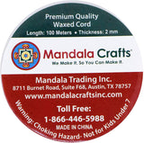 Mandala Crafts 2mm Waxed Cotton Cord Rope for Necklace Bracelet Jewelry Making String Beading Macrame Braiding 109 Yards Black