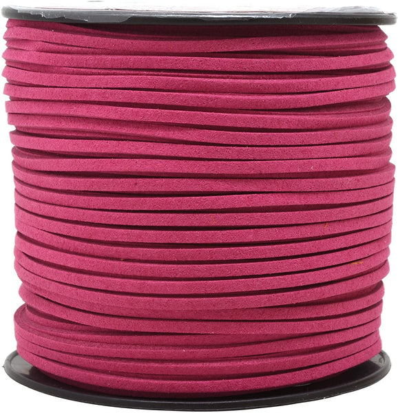 Mandala Crafts Light Purple Faux Suede Cord - Flat Vegan Leather Cord for Jewelry Making Beading - Micro Fiber Leather String Cord Leather Lace for Leather Lacing Necklace Bracelet 2.65mm 100 Yards