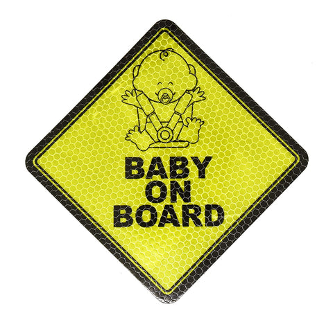 Baby on Board Magnet for Car - Magnetic Baby on Board Sign for Cars – Reflective Baby on Board Decal Sticker for Baby Safety by Mandala Crafts