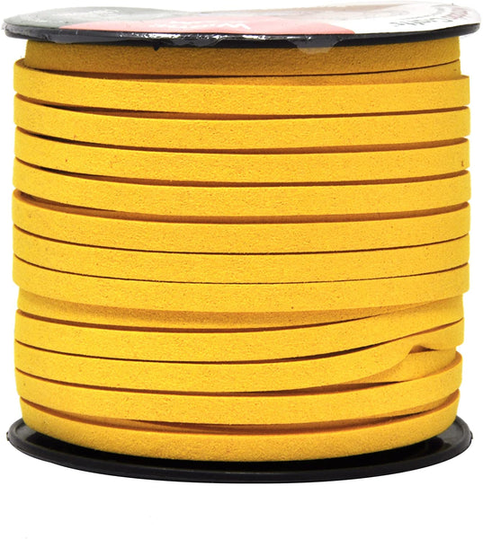 Yellow Flat Leather Cord for Jewelry Making Genuine Leather 