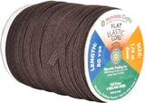 Mandala Crafts Flat Elastic Band, Braided Stretch Strap Cord Roll for Sewing and Crafting; 1/4 inch 6mm 50 Yards Brown
