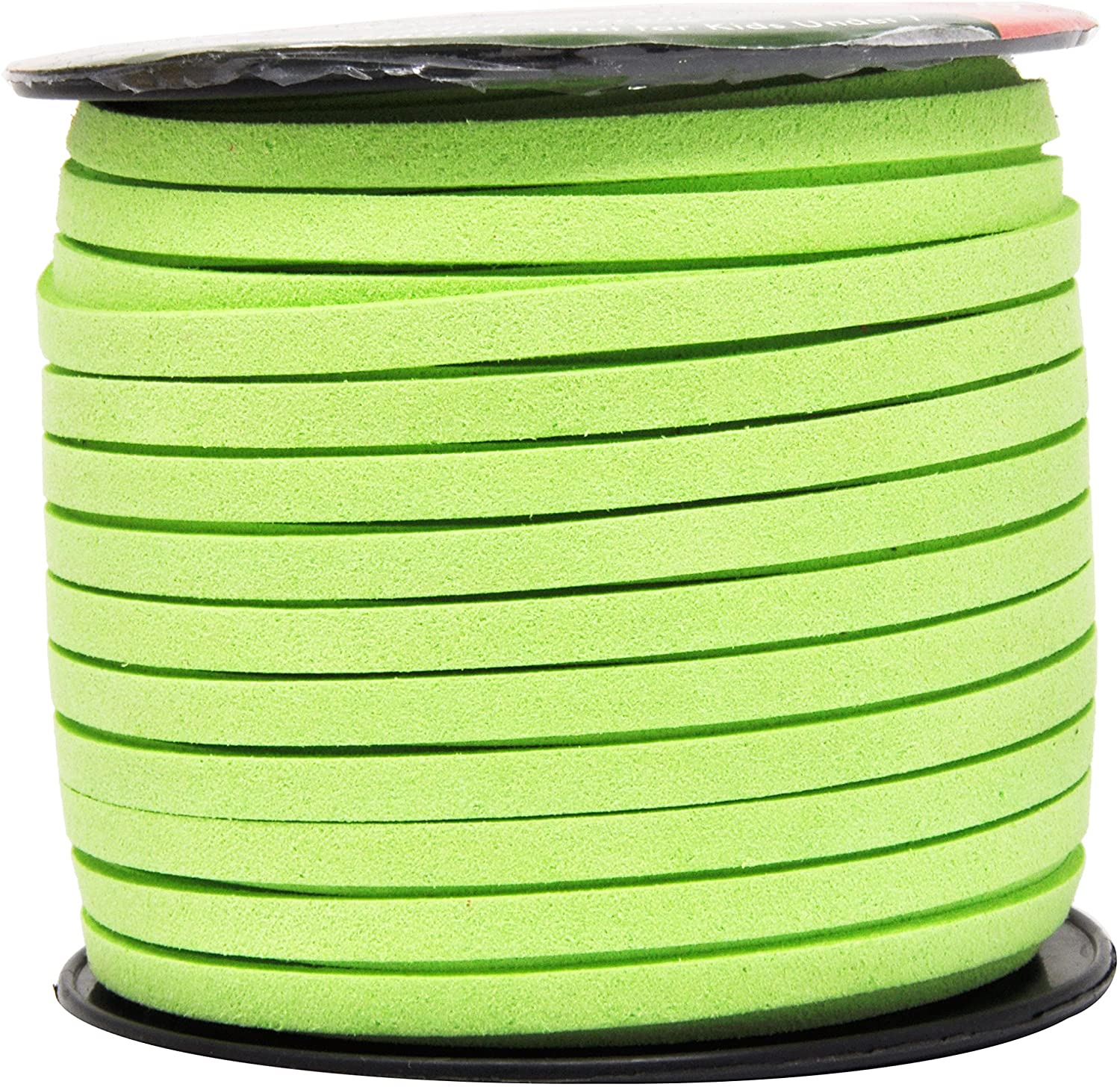3mm 50 Yard Suede Cord with Roll Spool Flat Faux Leather Lace DIY Craft,  Green