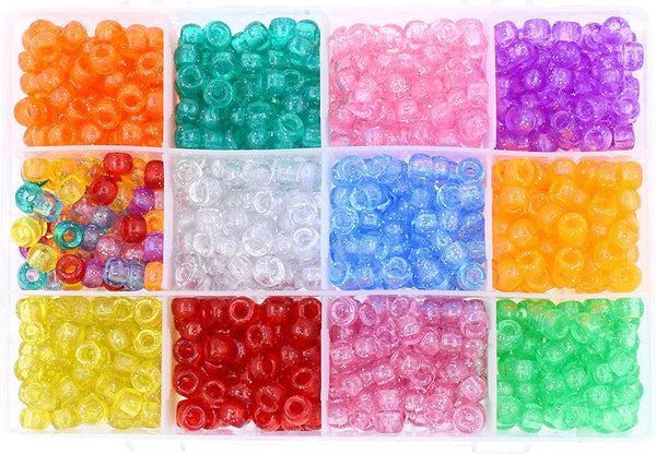 Clear Barrel Hair Beads - extra Large Hole