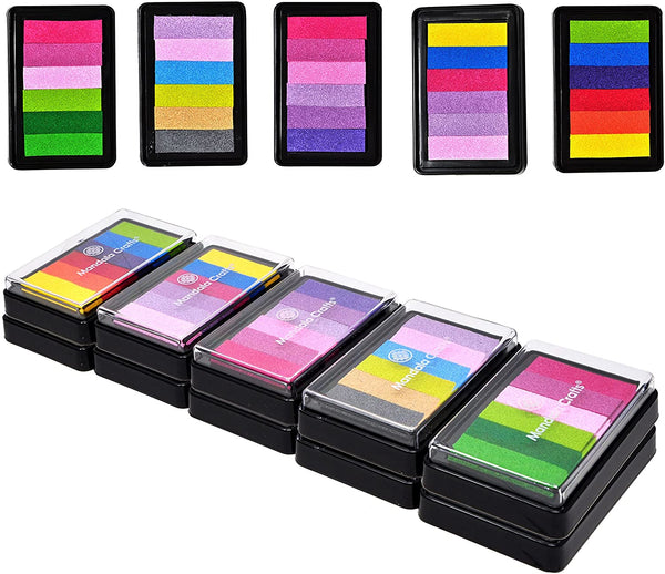 Mandala Crafts Washable Ink Pads for Kids Washable Stamp Pads for Kids – Craft Ink Pad Stamp Pad Kit - Stamp Pads for Rubber Stamps Stamping Crafts 15 Sets