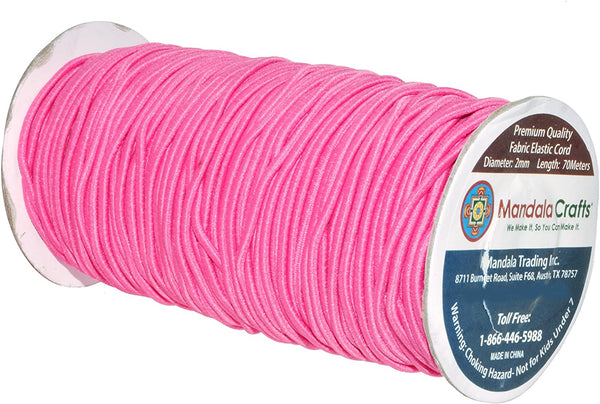 Mandala Crafts 2mm Elastic Cord for Bracelets Necklaces - 76 Yds Baby Pink  Elastic String Stretchy Cord for Jewelry Making Beading - Round Stretch