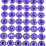Mandala Crafts Faux Diamond Bling Wrap, Faux Rhinestone Crystal Mesh Ribbon Roll for Wedding, Party, Centerpiece, Cake, Vase Sparkling Decoration (Flower Pattern 4 Inches 10 Yards, Violet)