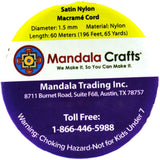 Mandala Crafts 100M 1mm Satin Nylon Chinese Knot Rattail Macramé Beading Knotting Sewing Cord