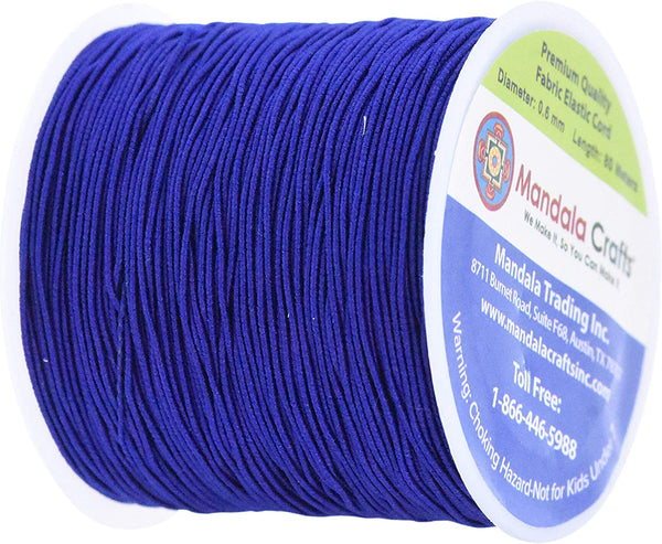 Shirring Elastic Thread for Sewing - Thin Fine Elastic Sewing Thread for Sewing Machine Knitting by Mandala Crafts 0.6mm 87 Yards White