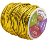 Mandala Crafts Metallic Cord Tinsel String Rope for Ornament Hanging, Decorating, Gift Wrapping, Crafting; Non Elastic 2mm 100 Yards, Light Gold