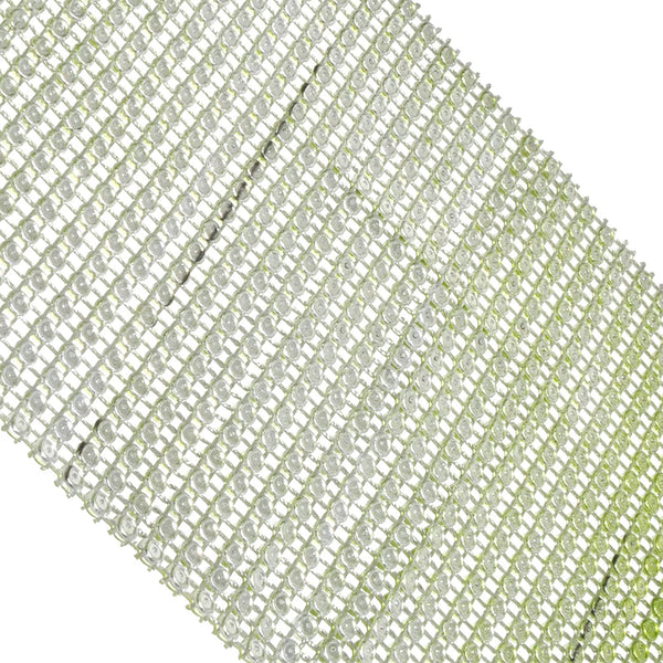 Mandala Crafts Faux Diamond Bling Wrap, Faux Rhinestone Crystal Mesh Ribbon Roll for Wedding, Party, Centerpiece, Cake, Vase Sparkling Decoration (4.75 Inches 24 Rows 10 Yards, Lime Green)