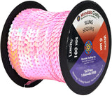 Mandala Crafts Flat Sequin Strip Trim on Strings for Crafts, Fringe, and Sewing; Hot Pink 6mm 100 Yard Roll