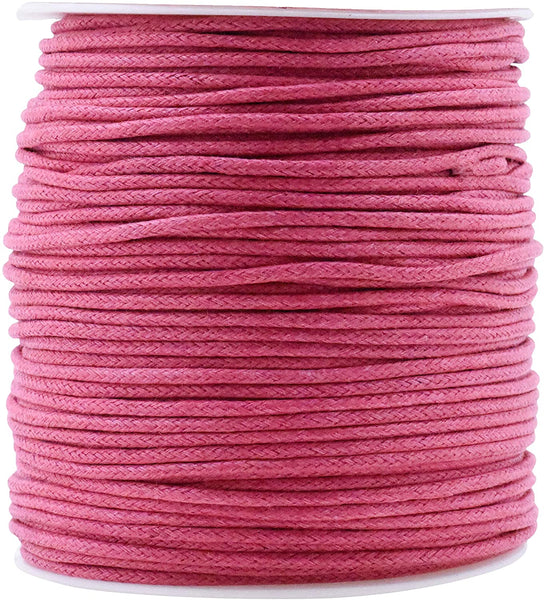 Waxed Cotton Cord, Black Brown Red Jewellery twine thread beads laces 5m x  2mm