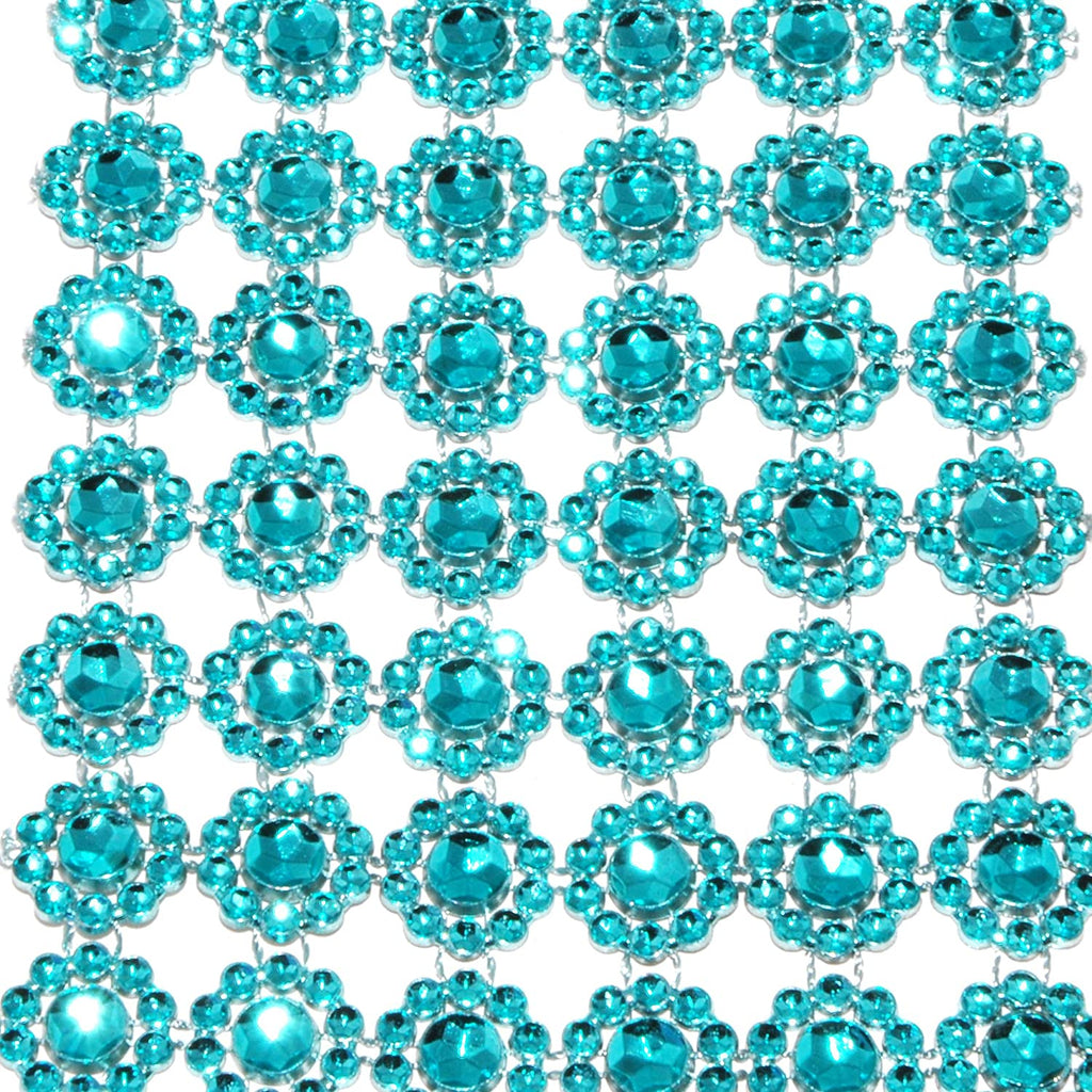 Turquoise Mesh Rhinestone Wrap Ribbon for Wreaths (10 Yards x 4.75 Inc –  BrightCreationsOfficial