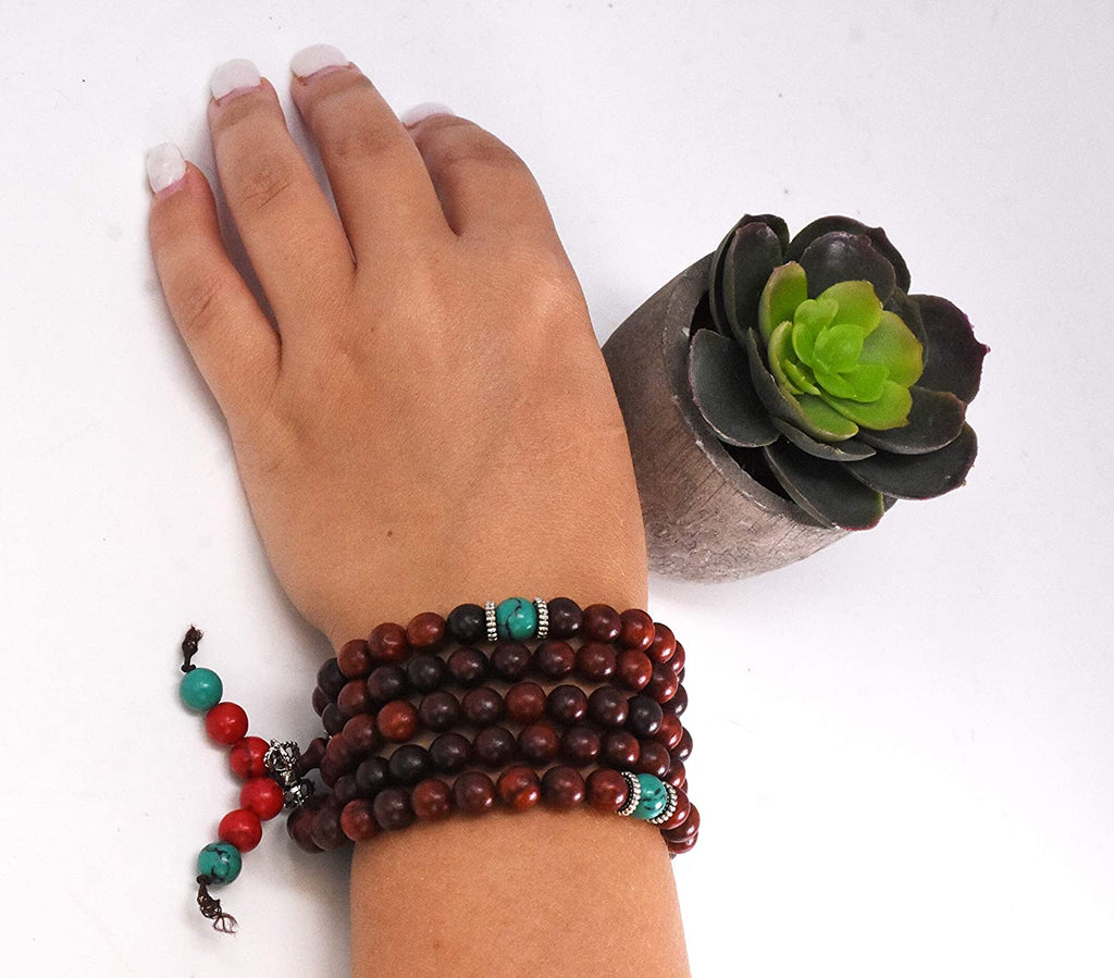 Mandala Crafts 108 Mala Prayer Beads Necklace, Bracelet from Natural W –  Worldreligiousitems.com