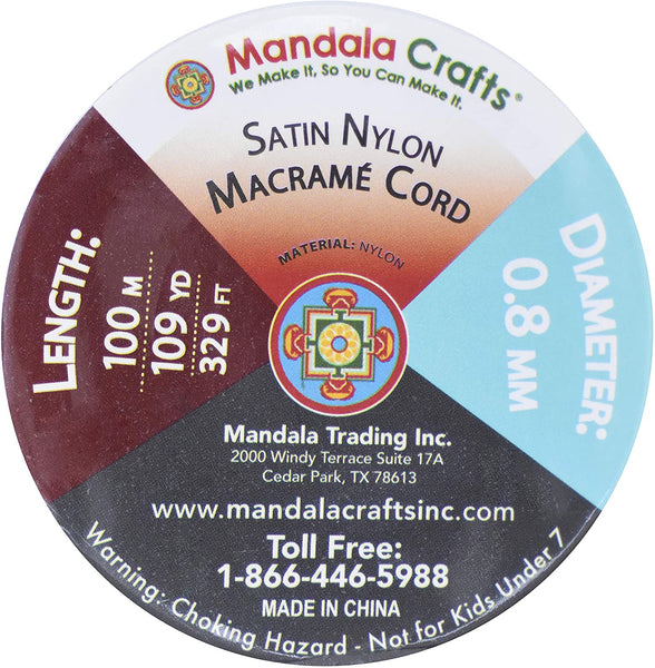 Mandala Crafts Nylon Satin Cord - 2mm Nylon Cord for Jewelry Making Beading  - 55 Yds Braided Nylon Satin String White Nylon String for Bracelets