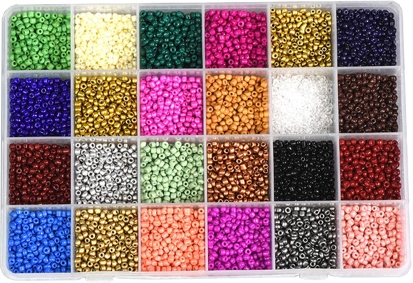 Glass Seed Beads for Jewelry Making - Seed Beads Small Beads Kit for Tiny  Beads Jewelry Bracelet - Seed Beads Mini Pony Beads for Necklace