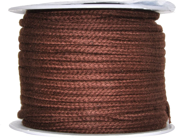 Mandala Crafts Soft Drawstring Replacement Rope Upholstery Crochet Macramé Cotton Welt Trim Piping Cord (Brown, 2mm)