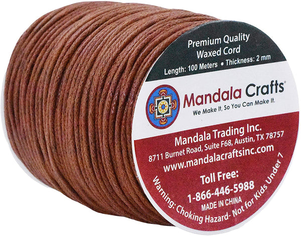 Mandala Crafts 2mm Waxed Cotton Cord Rope for Necklace Bracelet Jewelry  Making String Beading Macrame Braiding 109 Yards Black