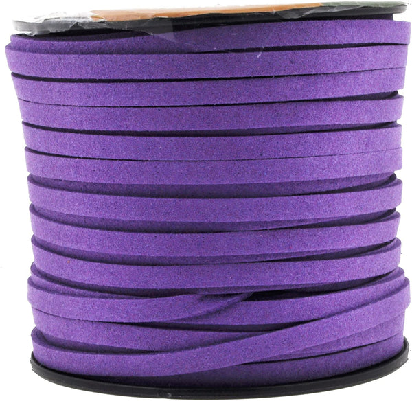 Mandala Crafts Light Purple Faux Suede Cord - Flat Vegan Leather