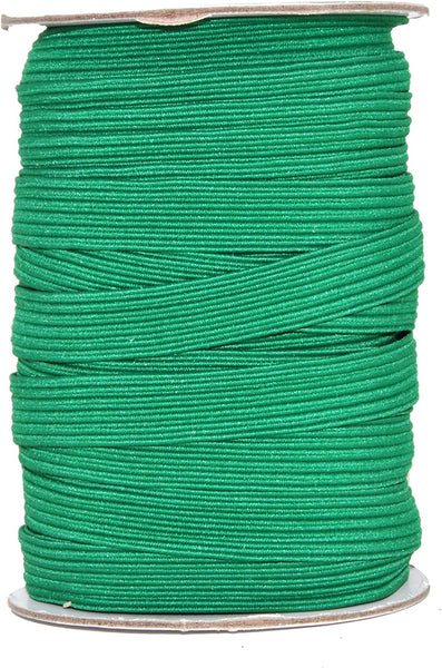 Mandala Crafts Flat Elastic Band, Braided Stretch Strap Cord Roll for Sewing and Crafting; 1/2 inch 12mm 20 Yards Olive Green