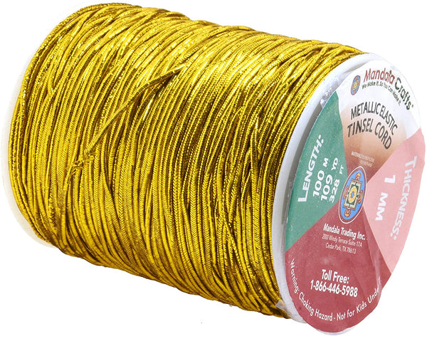 Mandala Crafts Metallic Cord Tinsel String Rope for Ornament