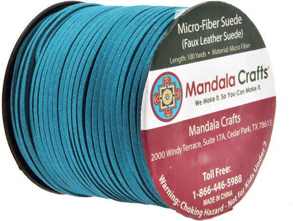 Mandala Crafts 100 Yards 2.65mm Wide Jewelry Making Flat Micro Fiber Lace Faux Suede Leather Cord (ivory)