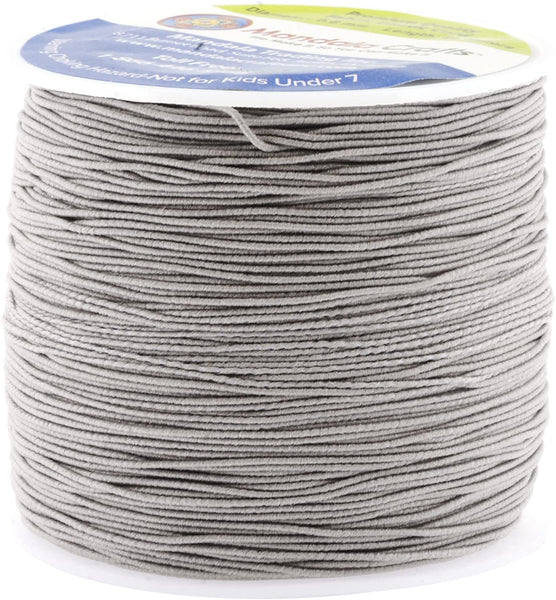 Shirring Elastic Thread for Sewing - Thin Fine Elastic Sewing Thread for Sewing Machine Knitting by Mandala Crafts 0.6mm 87 Yards White