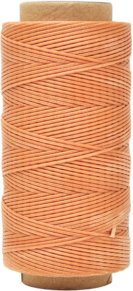 Flat Waxed Thread for Leather Sewing - Leather Thread Wax String Polyester  Cord for Leather Craft Stitching Bookbinding by Mandala Crafts 150D 0.8mm  273 Yards Cream 